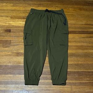 Puma Dark Green Cargo Joggers Style Hiking Pants, XL
